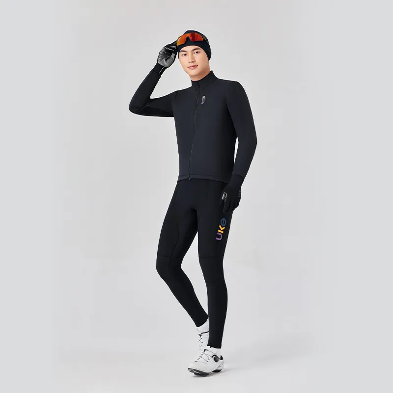 Men's Windproof Thermal Bib Tights PR-1 ShanSui-Black