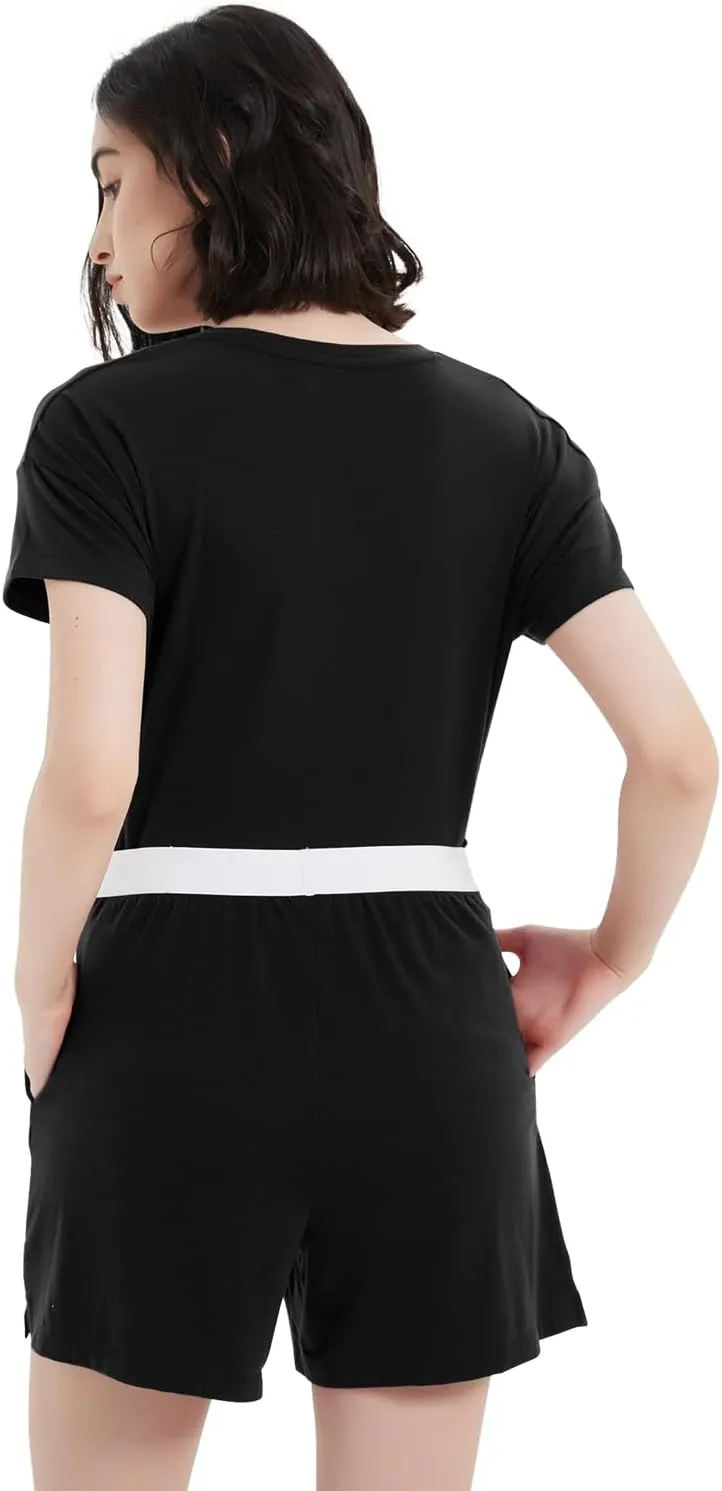 METARINO Merino Wool Pajamas Women 2 Piece Pjs Lounge Sets Short Sleeve Tops with Shorts Soft Sleepwear Loungewear