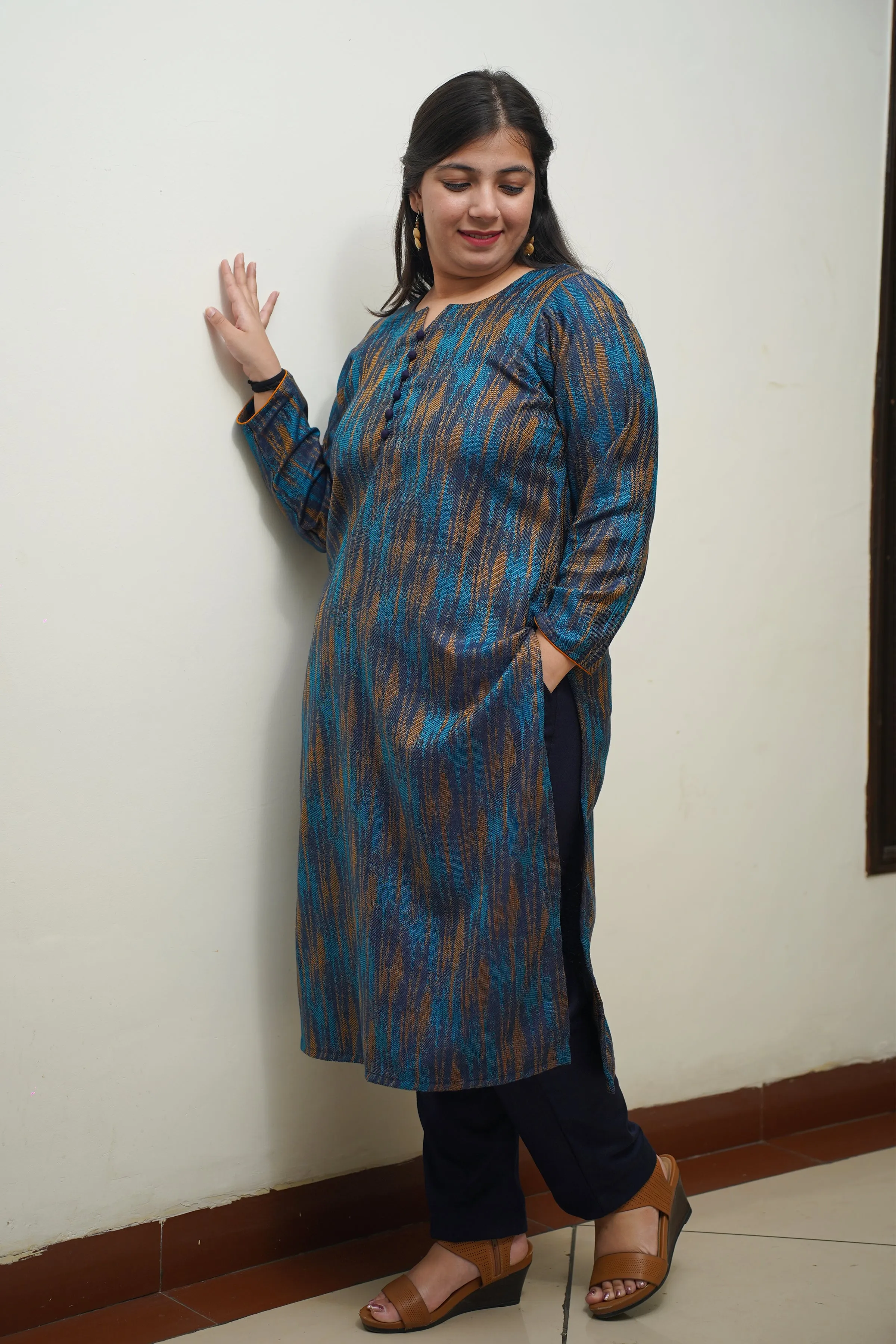 Midnight Weave Woollen Kurta Set