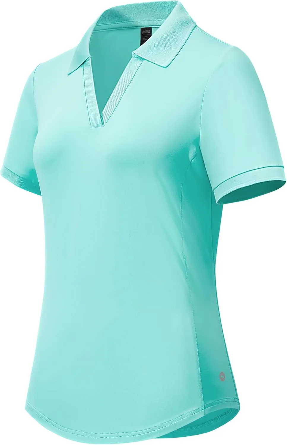 MIER V-Neck Polo Shirts for Women Short Sleeve UPF 50  Sun Protection Golf Tennis Active Stretch Collared Shirt Tops, Dry Fit