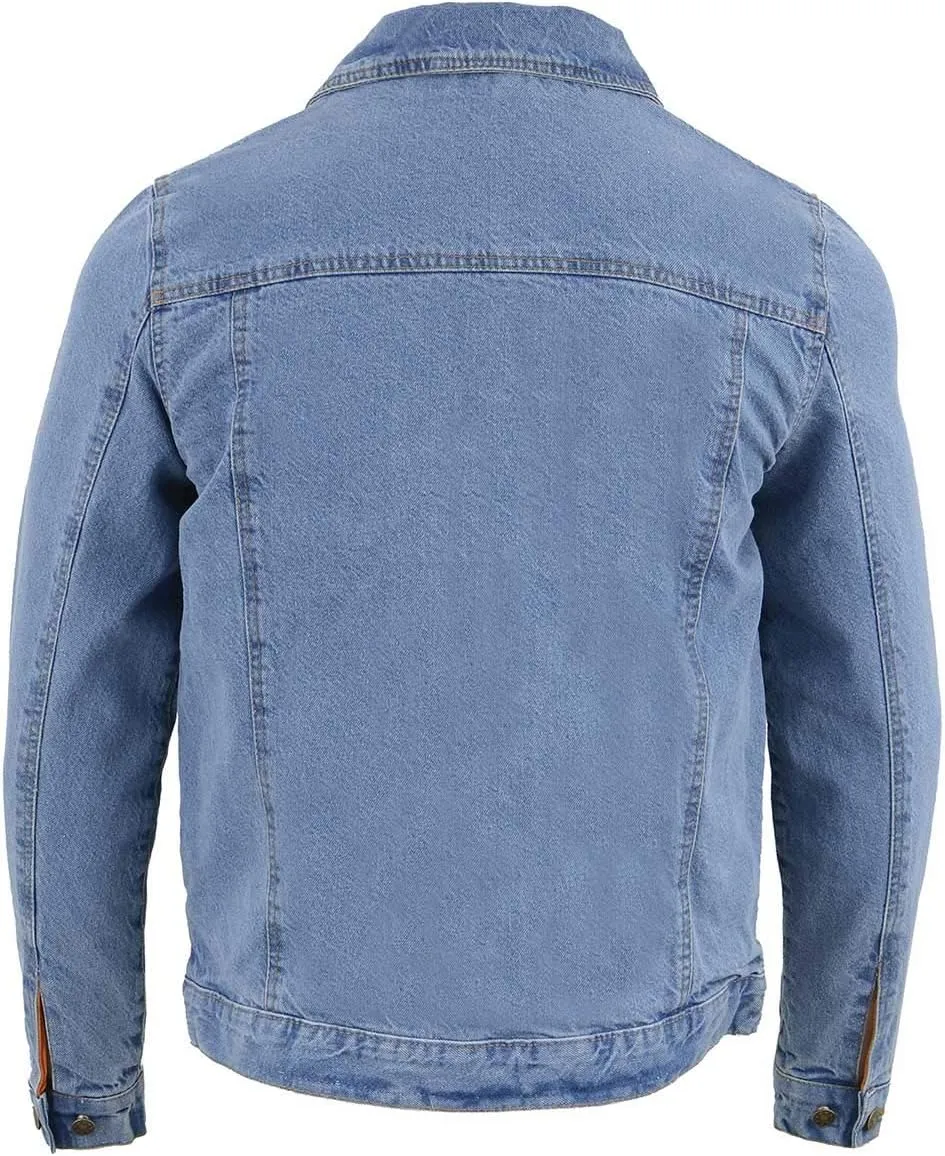 Milwaukee Leather MDM1015 Men's Black Classic Denim Jean Jacket