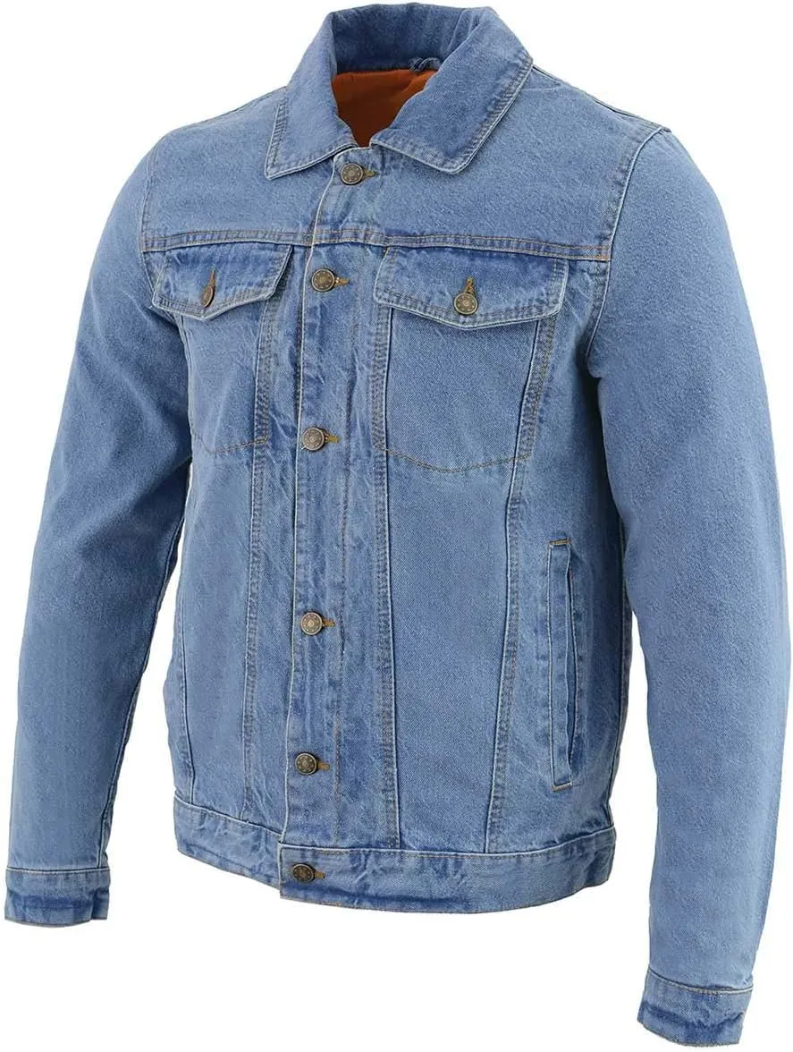Milwaukee Leather MDM1015 Men's Black Classic Denim Jean Jacket