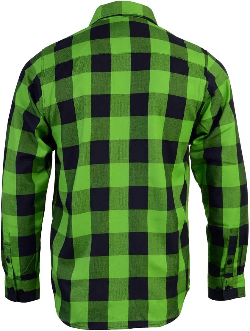 Milwaukee Leather Mng11656 Men's Black, Green Long Sleeve Flannel