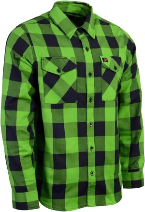 Milwaukee Leather Mng11656 Men's Black, Green Long Sleeve Flannel