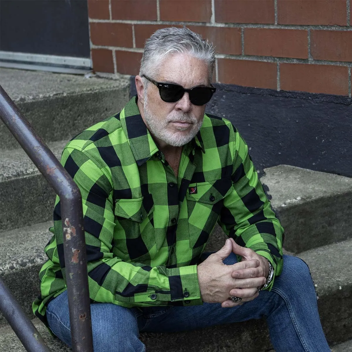 Milwaukee Leather Mng11656 Men's Black, Green Long Sleeve Flannel