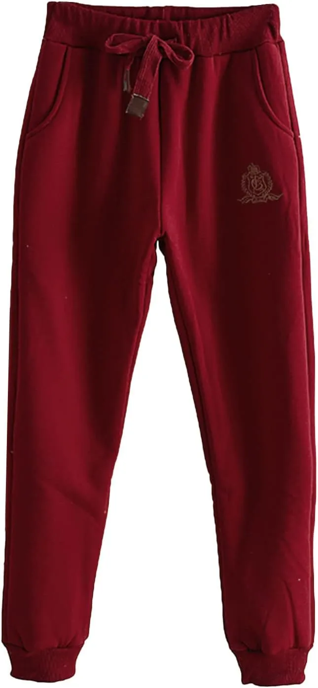 Miyaomn Women's Sherpa Fleece Lined Soft Warm Sweatpants Casual Solid Drawstring High Waisted Cinch Bottom Joggers Loungewear