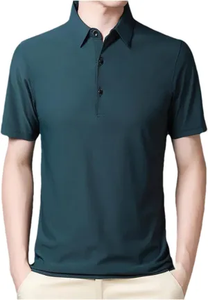 Mnjyihy Men Summer Multi-Colors Polo Shirt Bussiness Moisture Wicking Quick-Dry Short Sleeve Casual Polo Shirts