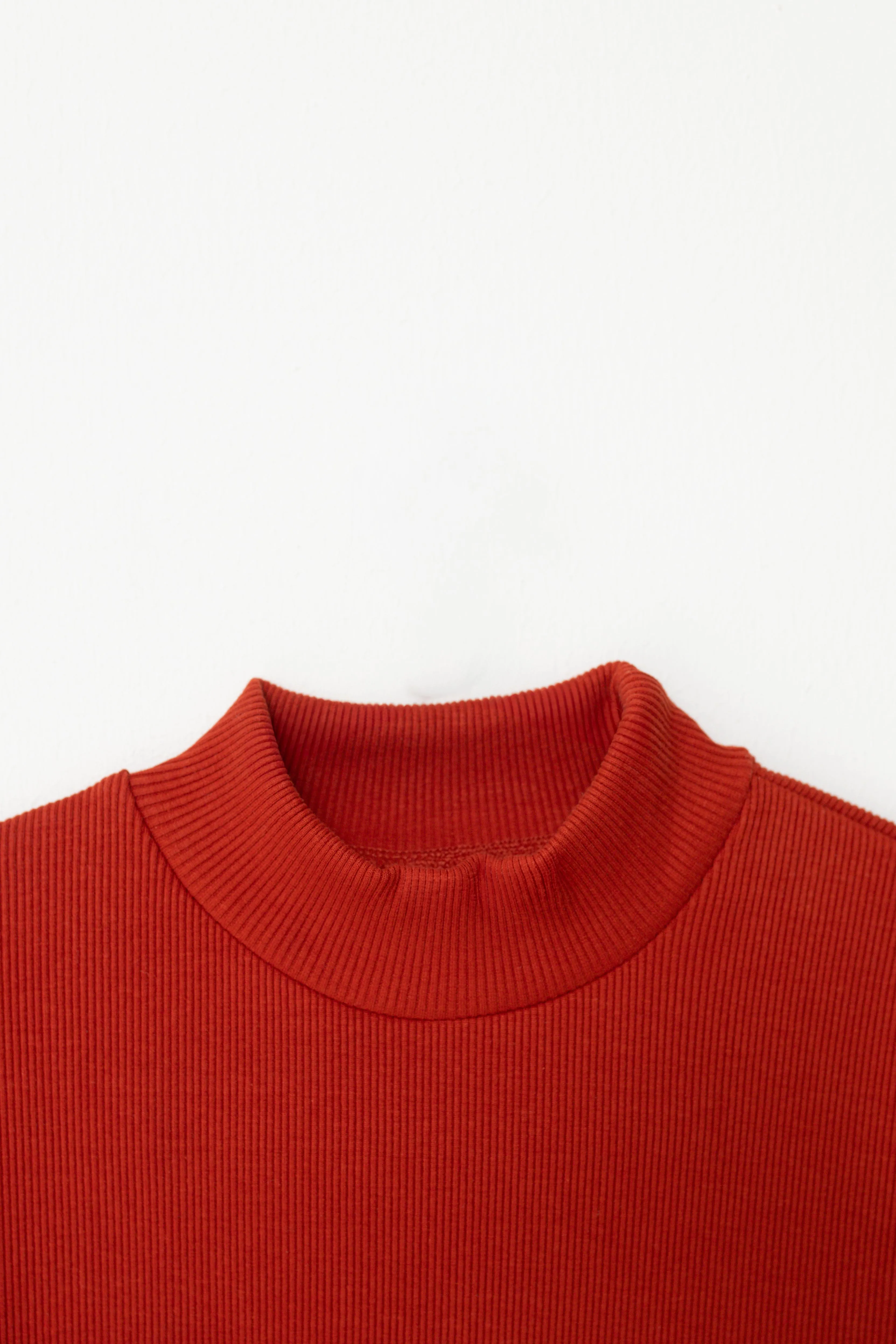Mock Neck Bodysuit in Carrot Red