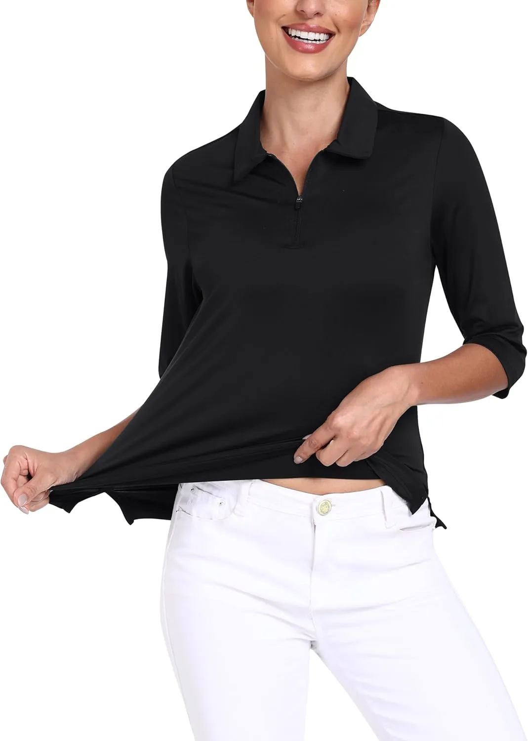 MoFiz Womens Short Sleeve Golf Polo Shirts Quick Dry Camo Lightweight UPF 50  Tennis Sports Athletic Tops Casual