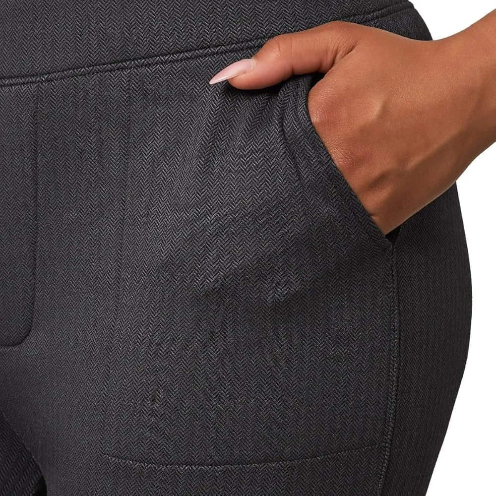 Mondetta Women's Pull-On Herringbone Straight Leg Pants