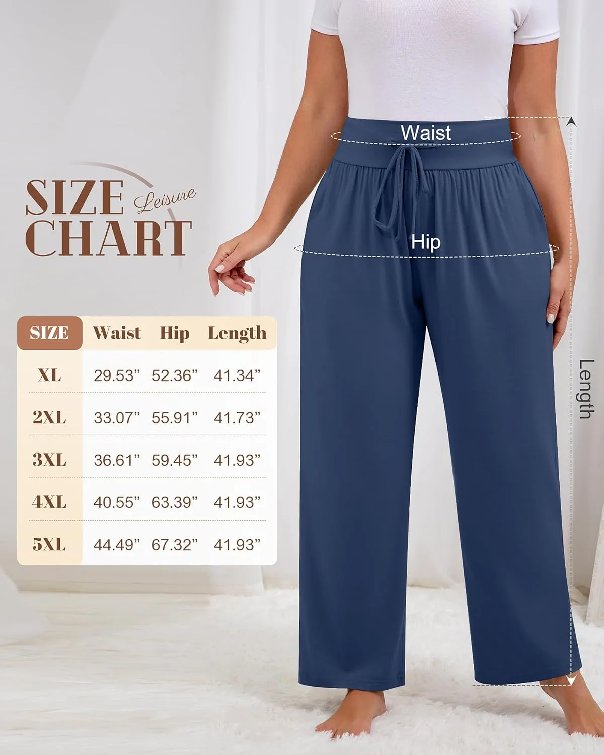 Neer 3 Pack Women's Plus Size Lounge Pants, Wide Leg Yoga Pants Baggy Drawstring Sweatpants with Pockets Casual Loose Jogger