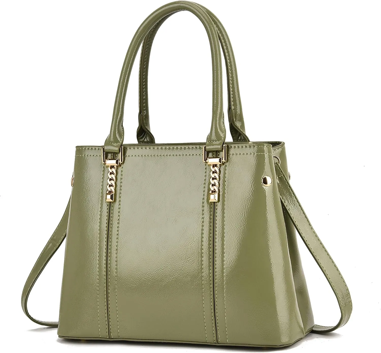 Nevenka Women's Patent Leather Top Handle Large Tote Lady Shoulder Bag Handbag satchel