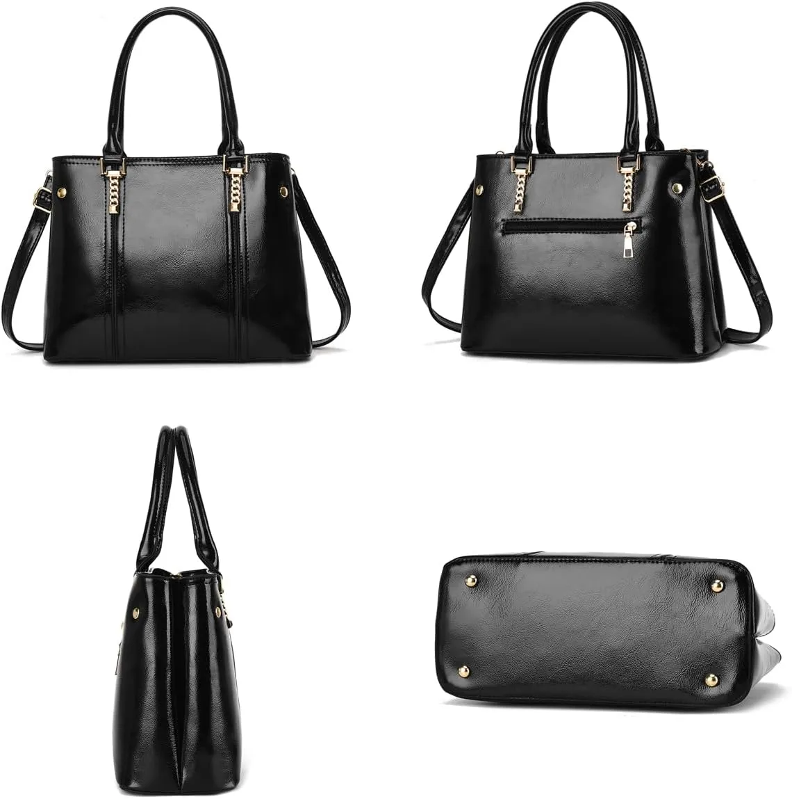 Nevenka Women's Patent Leather Top Handle Large Tote Lady Shoulder Bag Handbag satchel