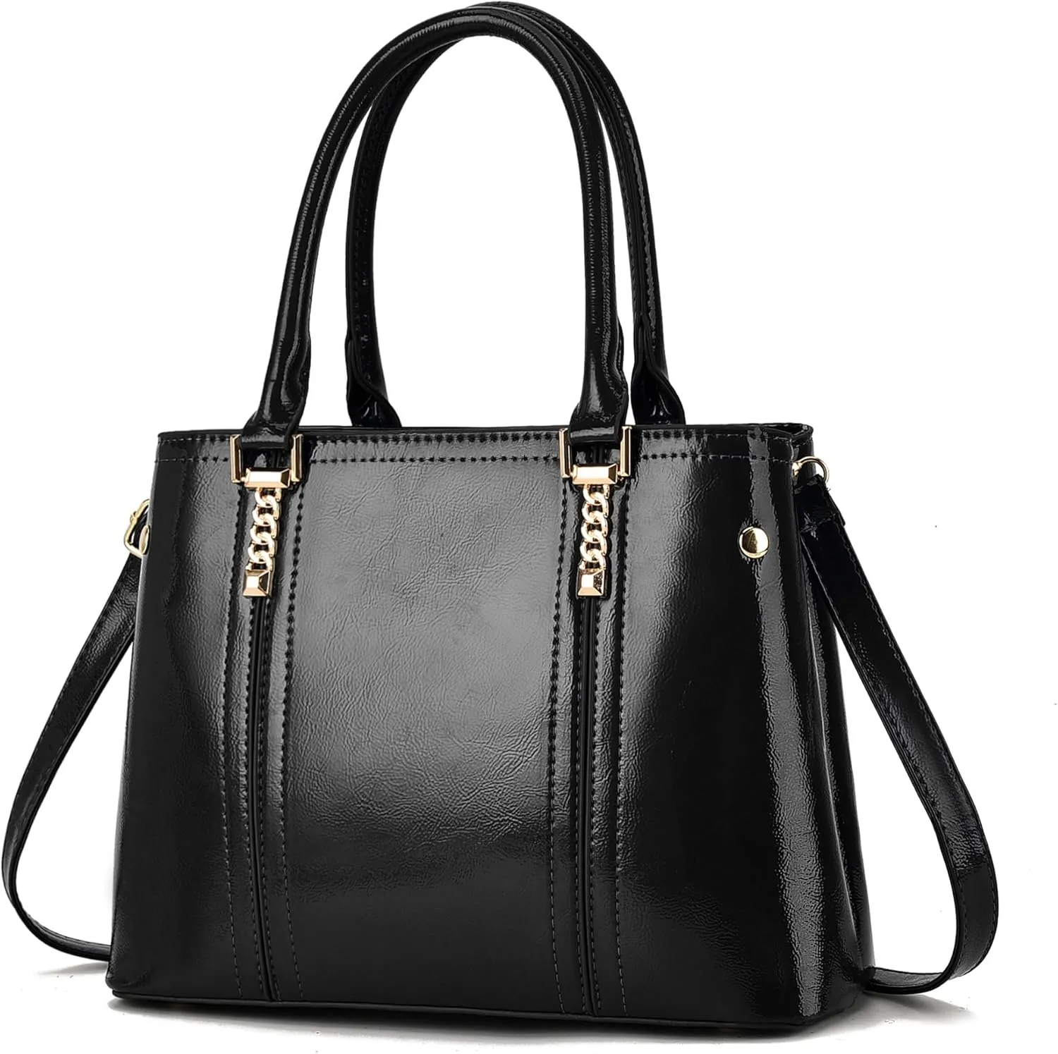 Nevenka Women's Patent Leather Top Handle Large Tote Lady Shoulder Bag Handbag satchel