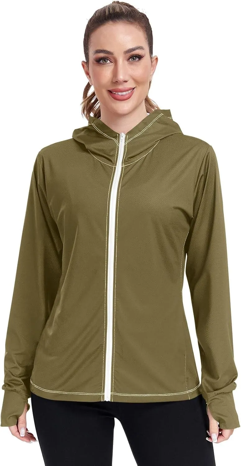 ODAWA Peach Womens Sun Protection Shirts UPF 50  Sun Protection Hoodie Jacket UV Cooling Hoodie Summer Clothing
