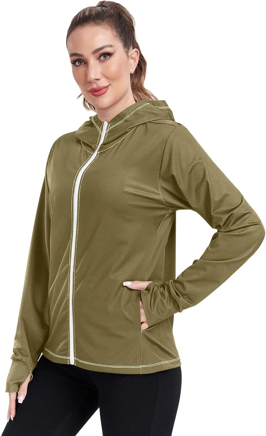 ODAWA Peach Womens Sun Protection Shirts UPF 50  Sun Protection Hoodie Jacket UV Cooling Hoodie Summer Clothing