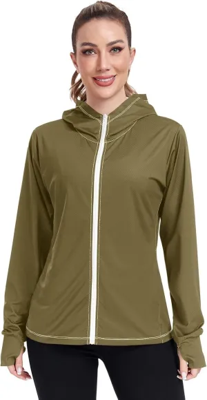 ODAWA Peach Womens Sun Protection Shirts UPF 50  Sun Protection Hoodie Jacket UV Cooling Hoodie Summer Clothing