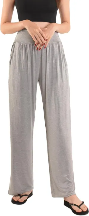 Orient Trail Women's Wide Leg Yoga Pants High Waist Casual Slit Leg Lounge Sweatpants with Pockets Oversized Plus Sizes