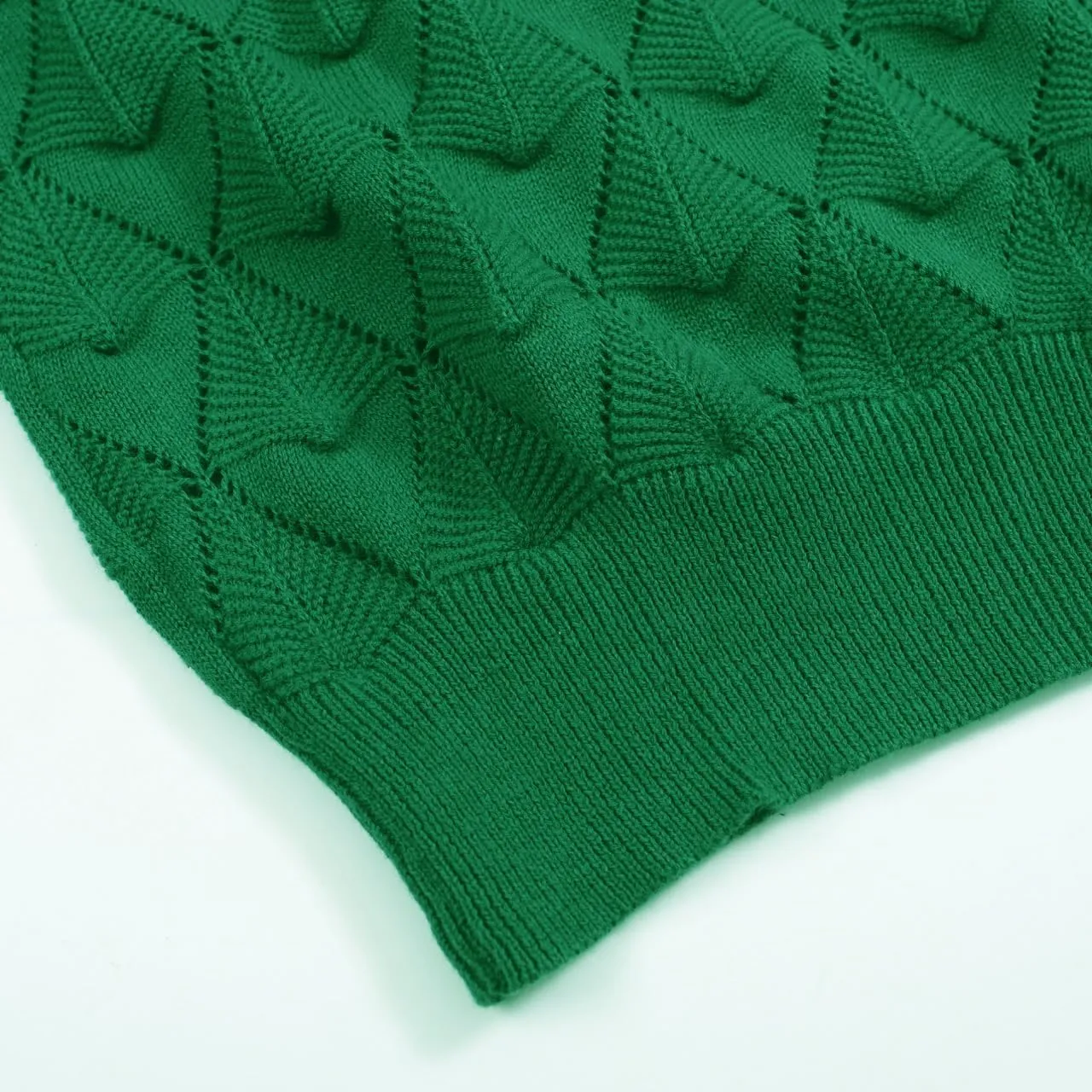 OXKNIT Men's Knitted Vintage Polo Shirt V Neck Button Down Shirts Short Sleeve Dark Green Summer Shirt