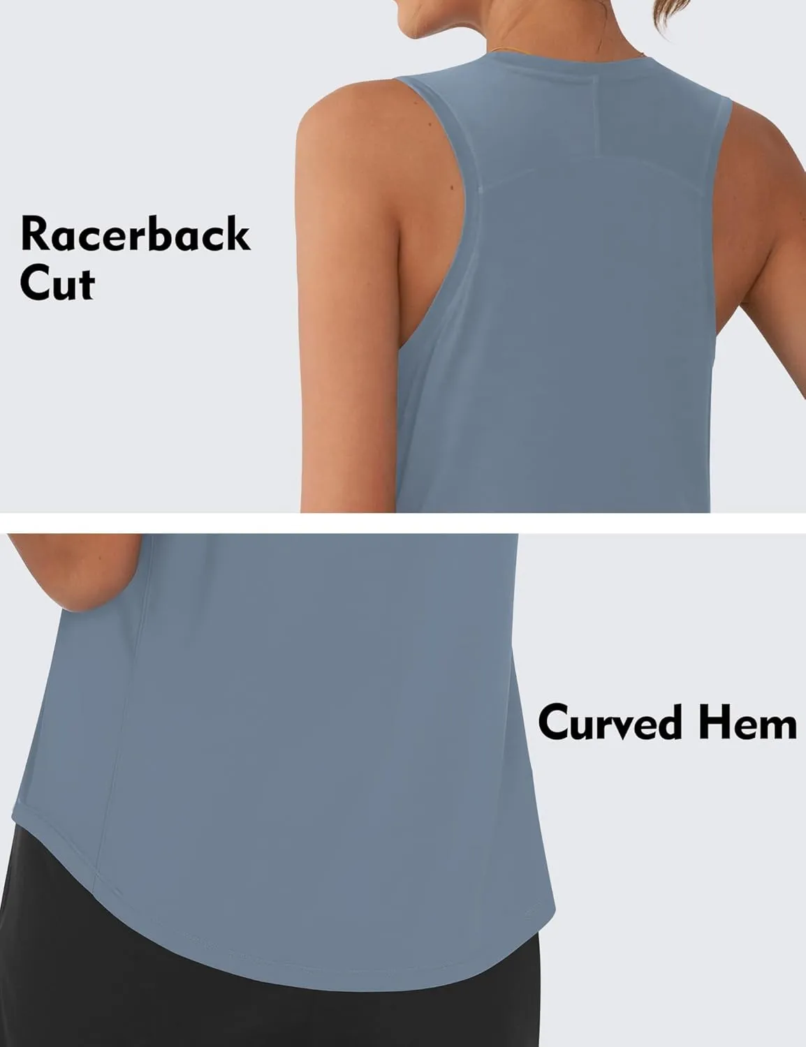 OYANUS Women's Summer Workout Tops Sleeveless Racerback Athletic Tank Top High Neck Loose Fit Running Gym Yoga Shirts