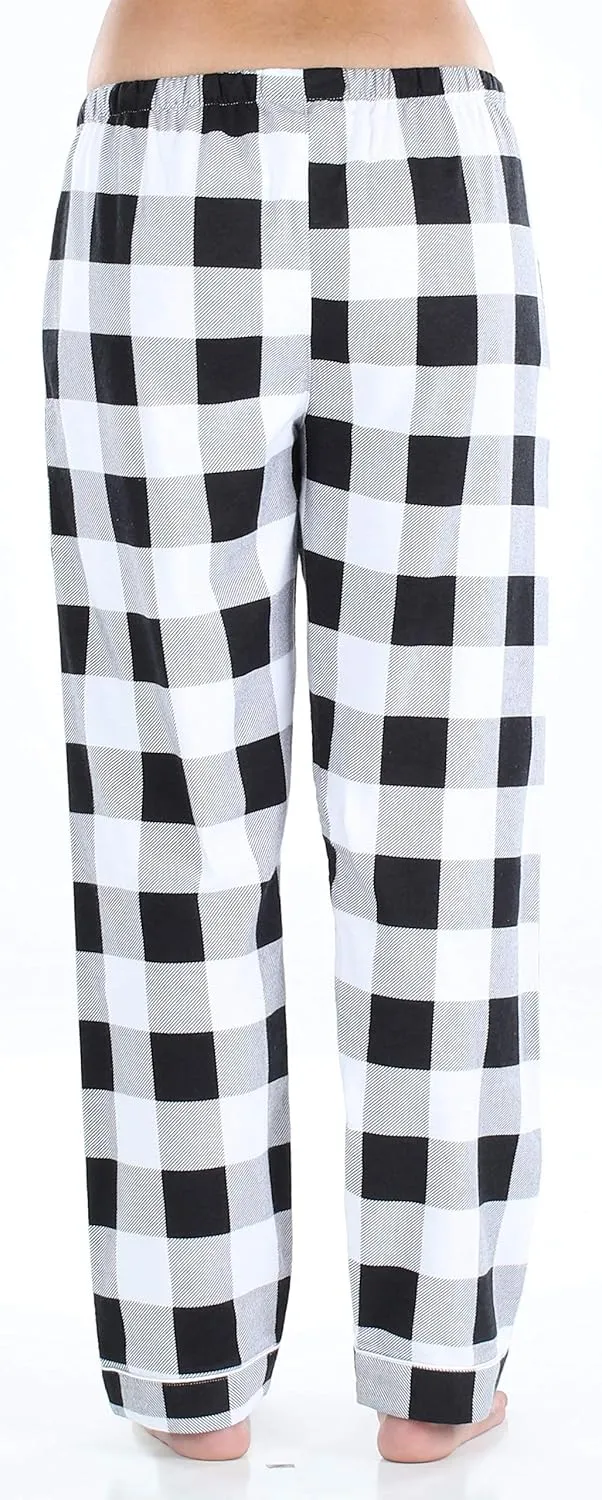 PajamaMania Women's Cotton Flannel Pajama PJ Pants with Pockets