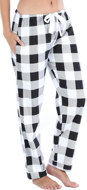 PajamaMania Women's Cotton Flannel Pajama PJ Pants with Pockets