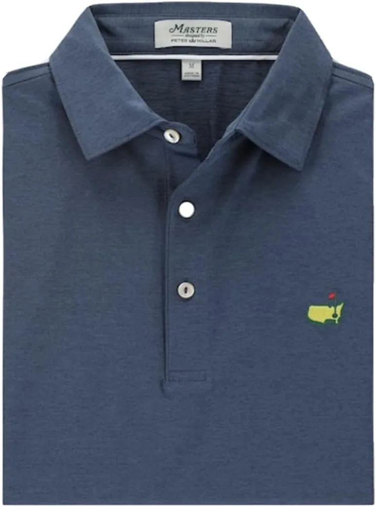 PETER MILLAR 2023 Masters Men's Solid Navy Performance Tech Golf Polo Shirt