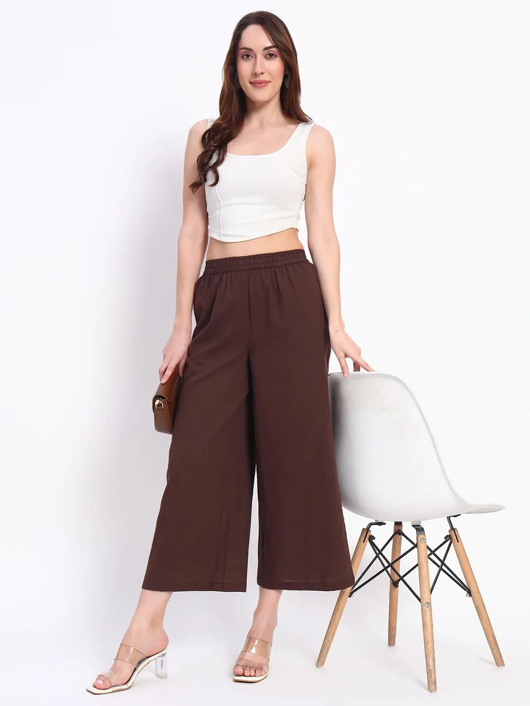 PIDAVLIYA'S Women's Wide Leg Pants Elastic High Waist Casual Yoga Workout Palazzo Pants & Trousers with Pockets