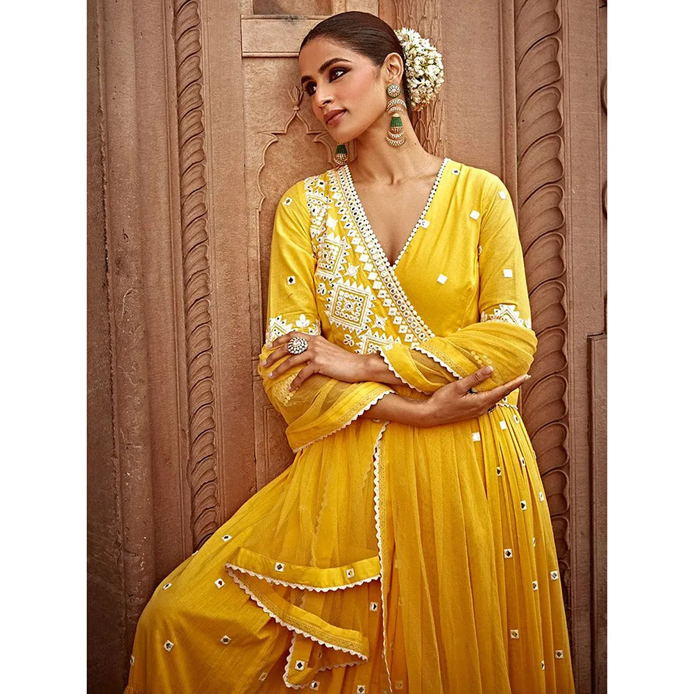 Preevin Yellow Diamond Angrakha (Set of 2)