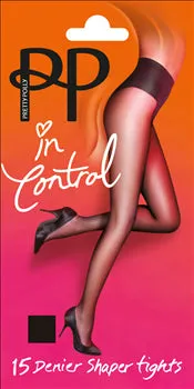 Pretty Polly In Control - 15 Denier High Leg Toner Tights - 2 Pair Pack FREE UK DELIVERY