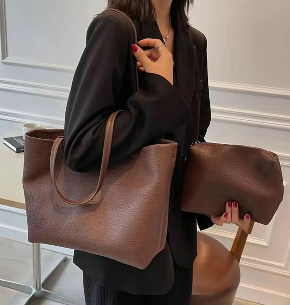 PU leather Tote Bag for Women Work Large Tote Bag Carry All Bag Top Handle Hobo Handbag