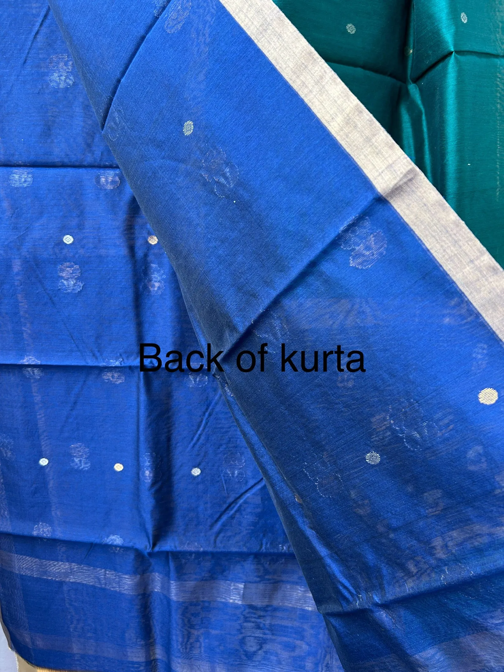 Pure Handloom Chanderi Silk Top Dupatta Set with weaving Gold Silver Bootis