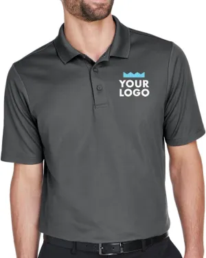 Queensboro Custom Embroidered Logo Polo Shirt. Men's Luxury Hybrid Jersey Polo. Cotton-Poly Blend. Classic Fit.