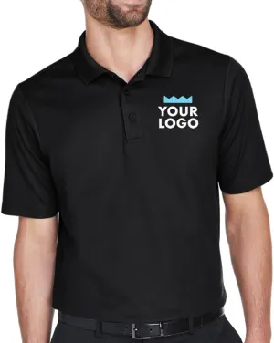 Queensboro Custom Embroidered Logo Polo Shirt. Men's Luxury Hybrid Jersey Polo. Cotton-Poly Blend. Classic Fit.