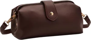 Retro Purse, Vintage Coffee Doctor Bag Purse for Women with Buckle, PU Leather Doctor Bag with Adjustable Strap, Vintage Purses for Women
