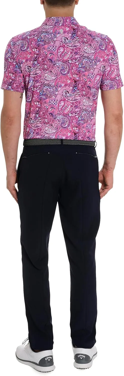 Robert Graham Men's Golden Paisley Short Sleeve Knit Polo Shirt