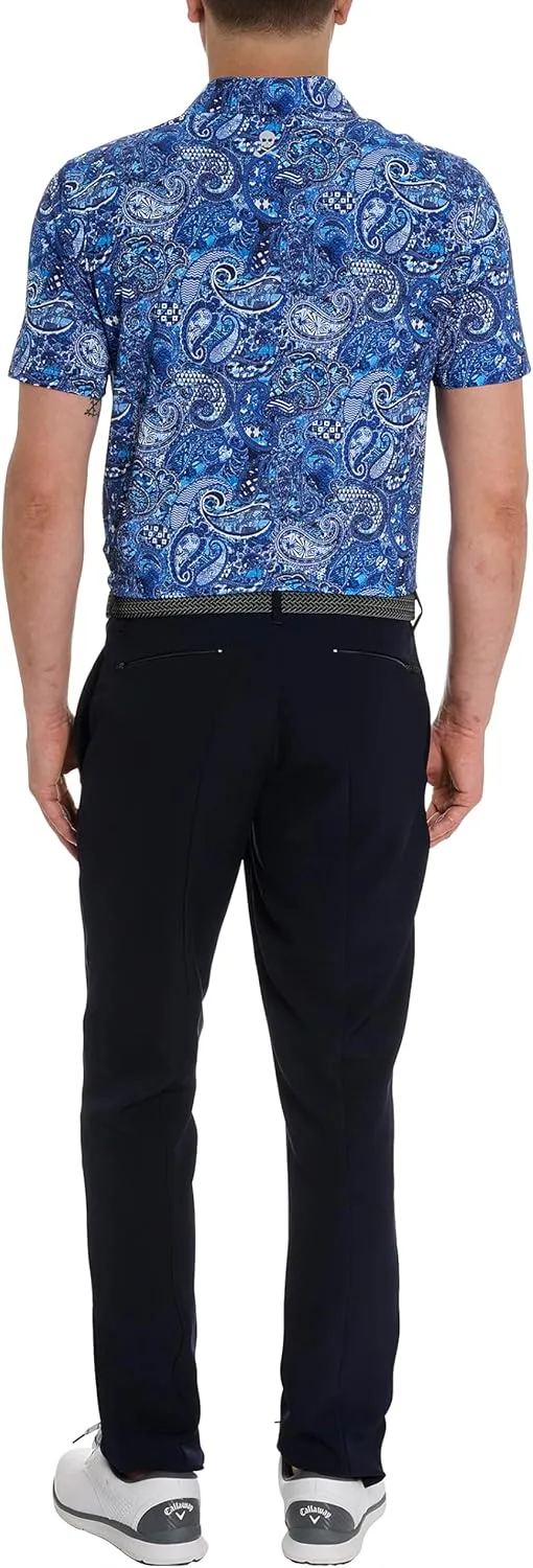 Robert Graham Men's Golden Paisley Short Sleeve Knit Polo Shirt