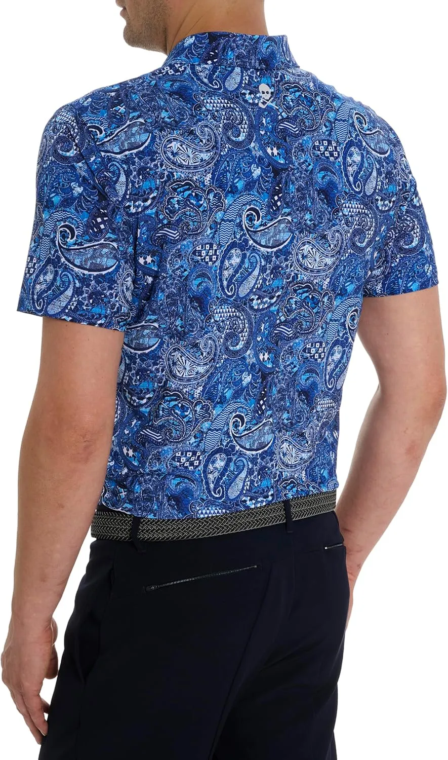 Robert Graham Men's Golden Paisley Short Sleeve Knit Polo Shirt