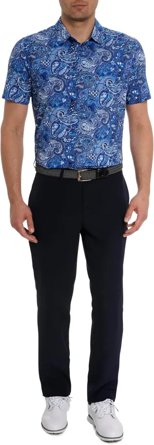Robert Graham Men's Golden Paisley Short Sleeve Knit Polo Shirt