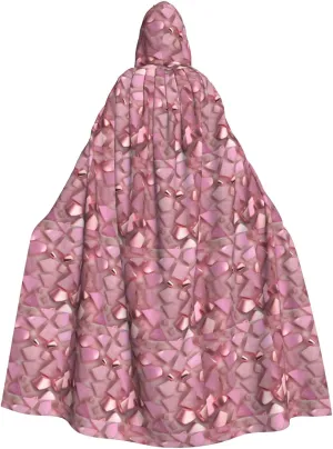 Rose Gold Faux Glitter print Hooded cape for adults, Oversized Hooded Cloak with Bow Tie, Adult party dress cape