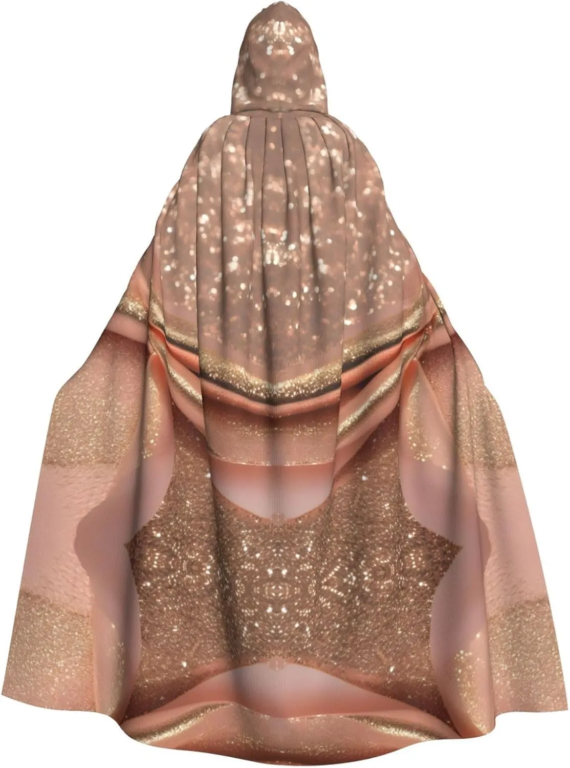 rose gold glitter print Hooded cape for adults, Oversized Hooded Cloak with Bow Tie, Adult party dress cape