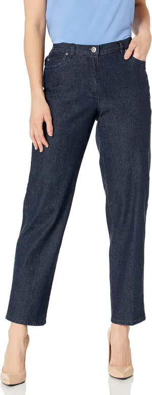 Ruby Rd. Women's Petite Classic Flat Front Denim Jean