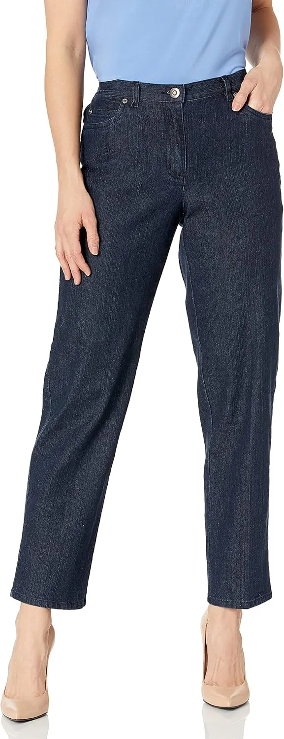 Ruby Rd. Women's Petite Classic Flat Front Denim Jean