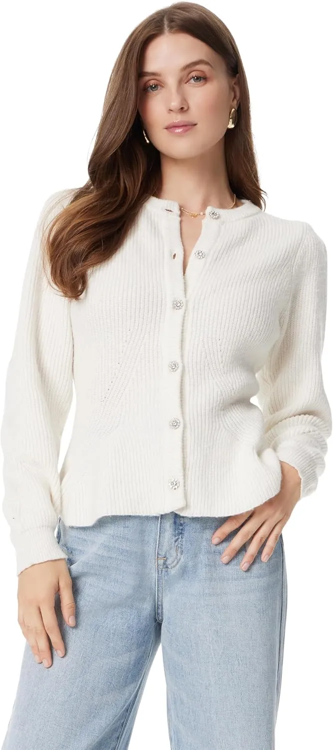 Sam Edelman Women's Keegan Flare Hem Button Front Cardigan Sweater Standard