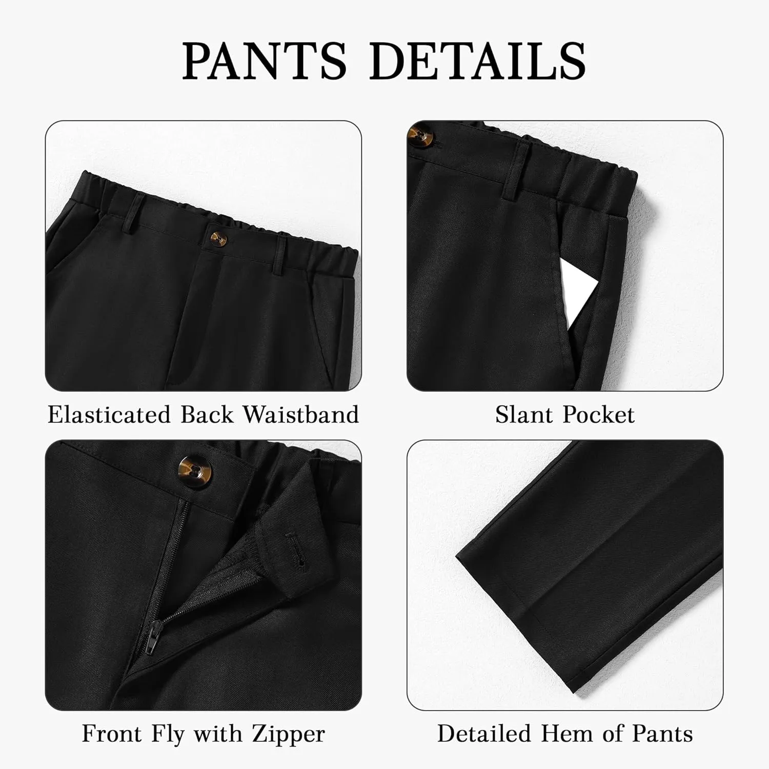 SANMIO Boys Suit 4 Piece Slim Fit Boys Suits Jacket Vest Pants Tie for Kids Suits Sets Boy Formal Tuxedo Set