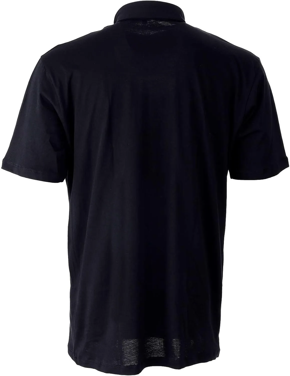 Scottish Thread Clerical Polo Shirt Short Sleeve in Black with Collar (Large)