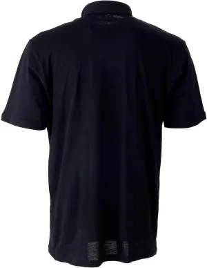 Scottish Thread Clerical Polo Shirt Short Sleeve in Black with Collar (Large)