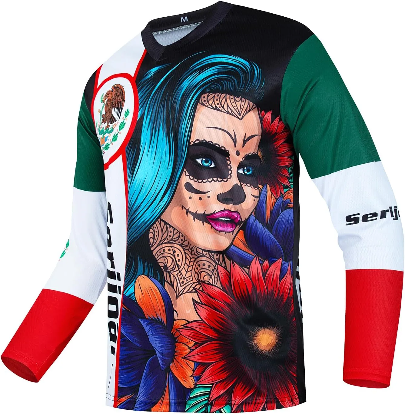 Serijoars Racing Men's Long Sleeve Off-Road Cycling Jersey Mountain Bike MTB Jersey Downhill&Motocross Shirts