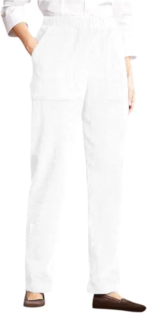 SERYU Women High Waisted Corduroy Pants Elastic High Waist Straight Wide Leg Pants Vintage Lounge Work Trousers with Pockets