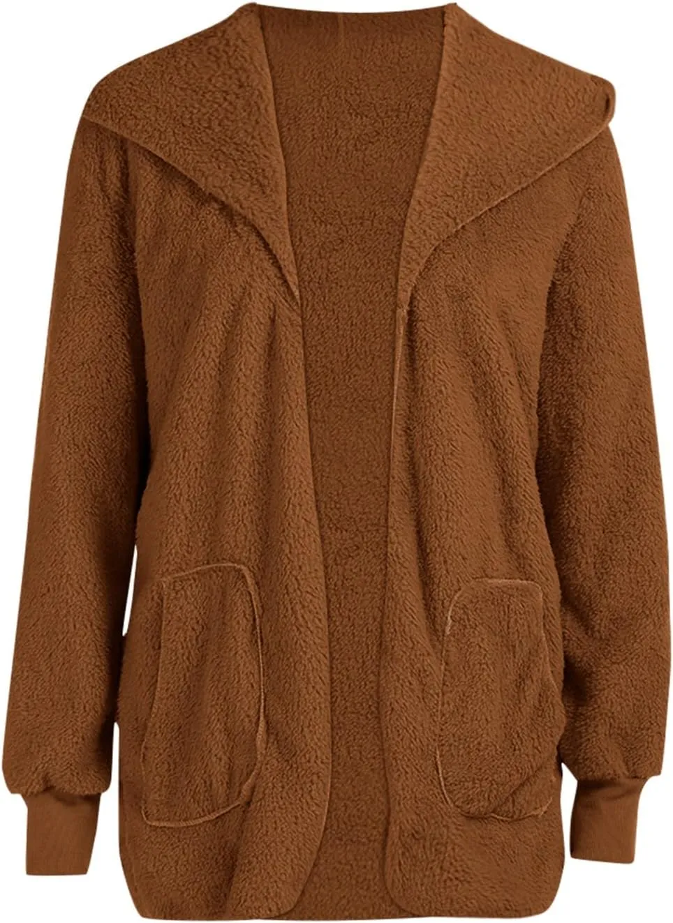 Sherpa Jacket Women Fuzzy Fleece Long Cardigan Sweaters Comfy Soft Oversized Hoodie with Pockets Faux Fur Coats